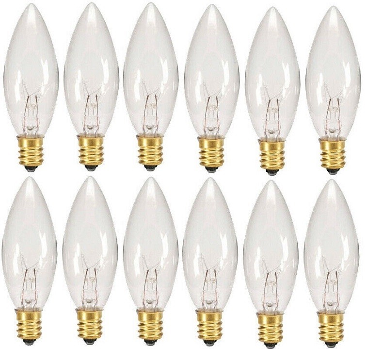 Lot of 12 Bulbs ~ Welcome Candle Lamp  Replacement Candle Bulbs 7 Watt E12 Base