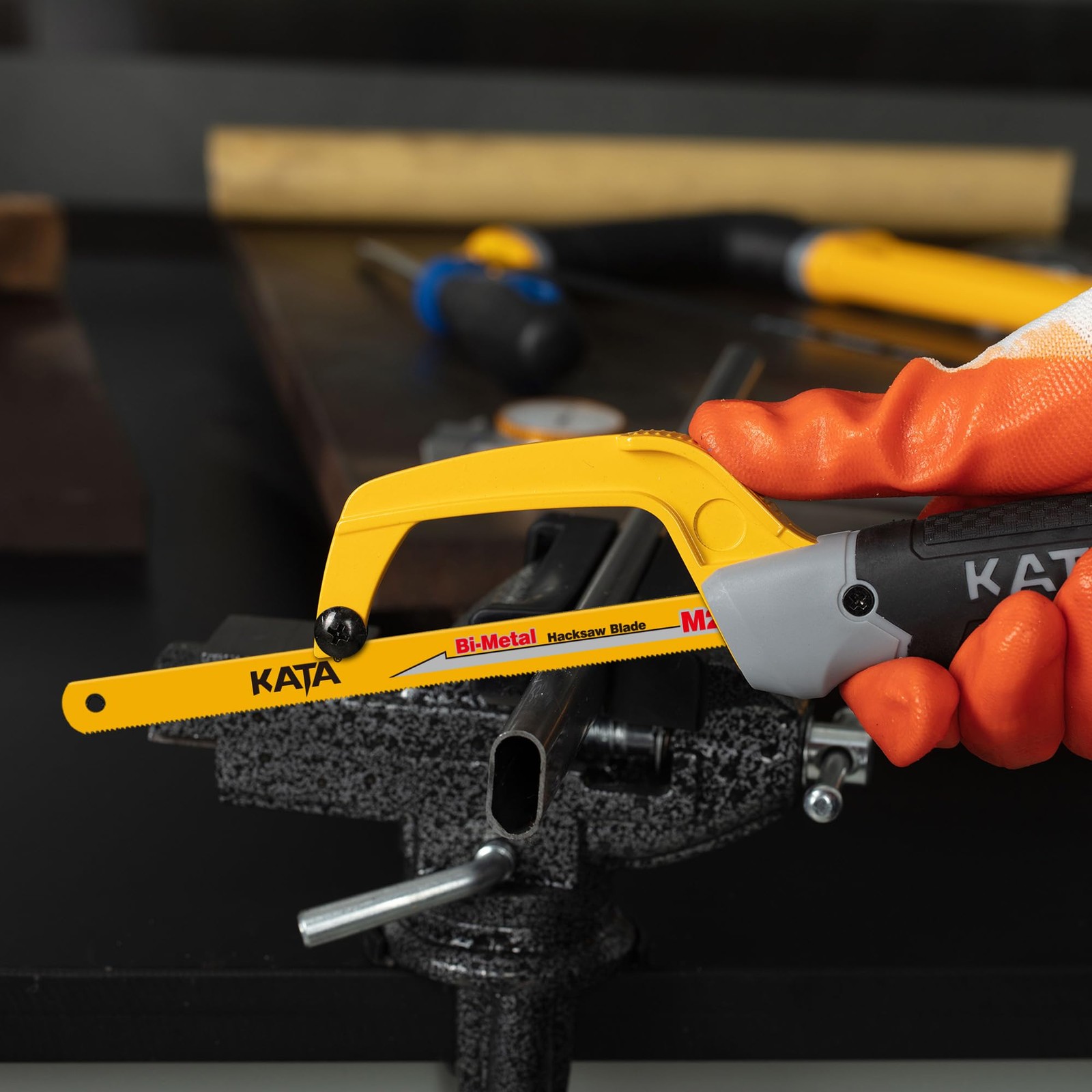 KATA Mini Hacksaw for Metal Cutting, Small - 3PC, ['Orange', 'Black', 'Gray']