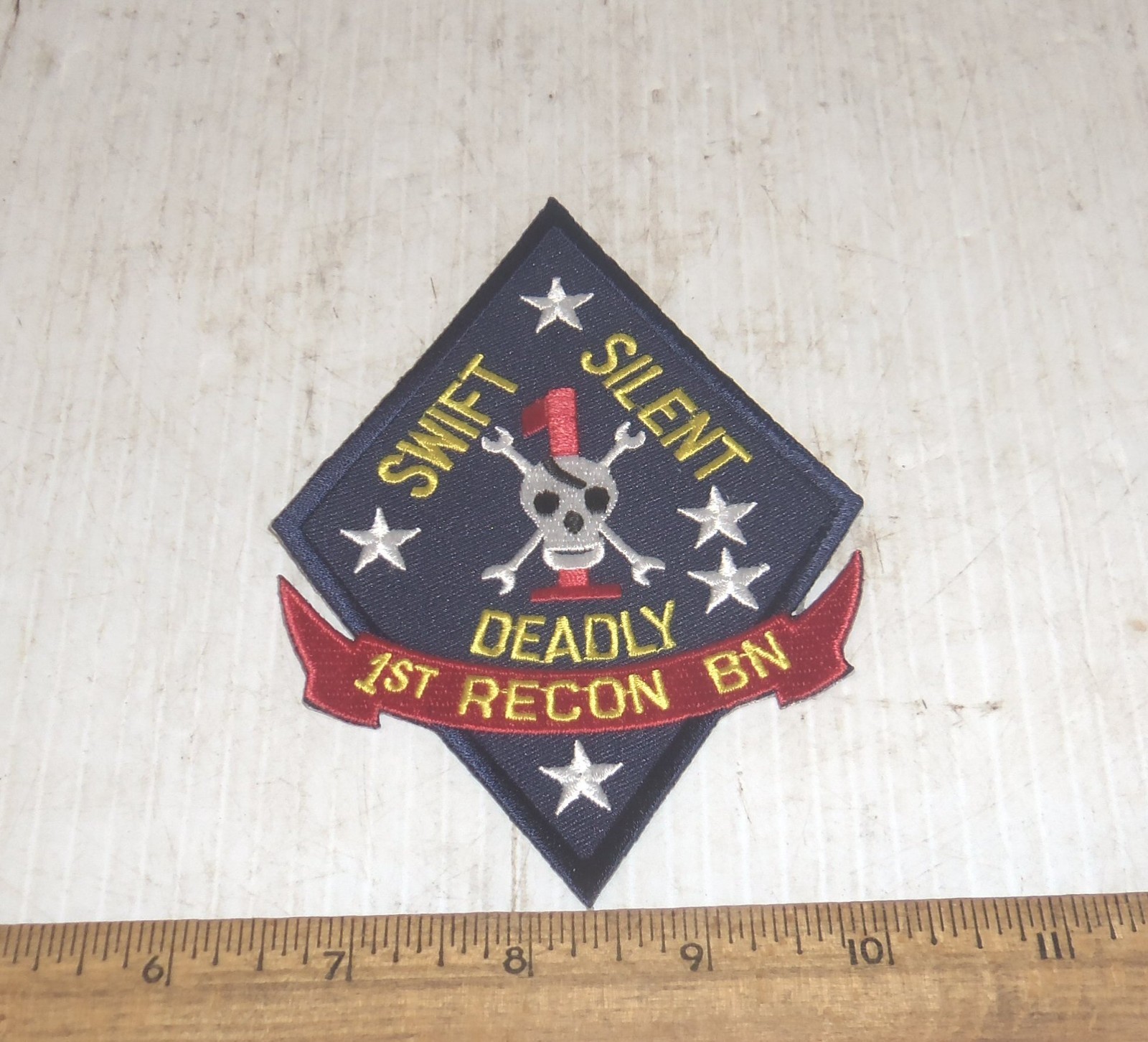 Large US Marine Corps - 1st Marine Div. - 1st Recon Battalion Embroidered Patch