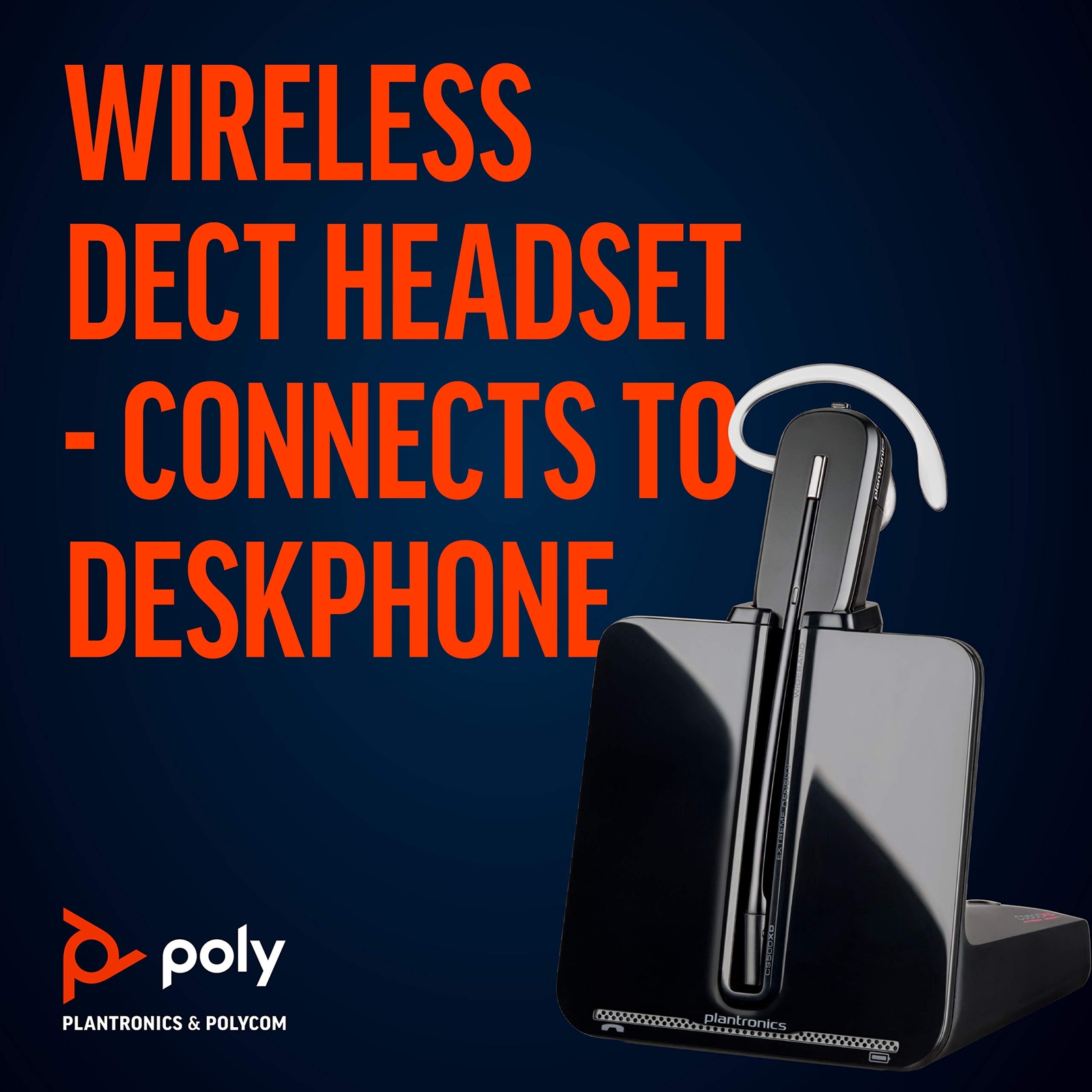 Plantronics CS540 Wireless DECT Headset Poly Single Ear Mono Convertible