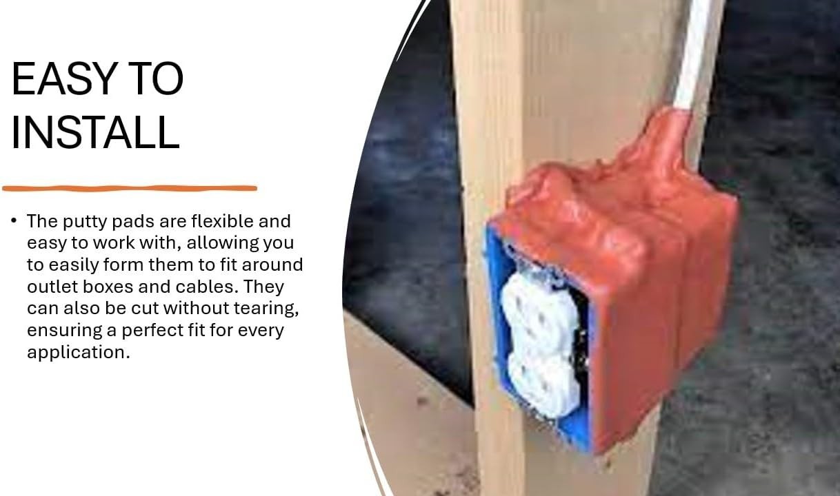 Acoustical Putty Pads - Moldable Soundproofing Pad - Fire Stop for Red