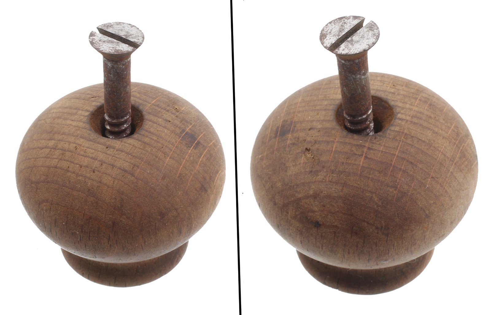 Orig. Beech Front Knob for Stanley No. 27 Transitional - w/ Screw - mjdtoolparts