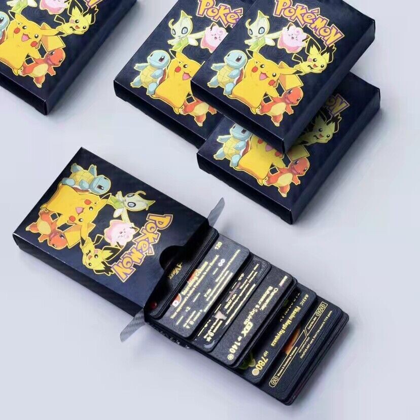 New Foil Black PACK 55 CARDS TCG GX Vmax GX Card Charizard Rare Pokemon Card