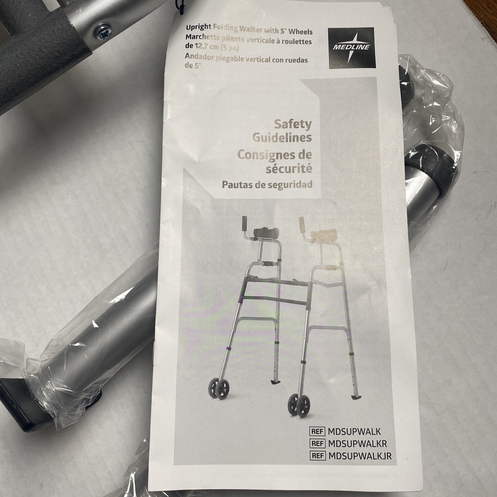 Medline Adjustable Upright Forearm Walker with Armrests, Better Stability *READ