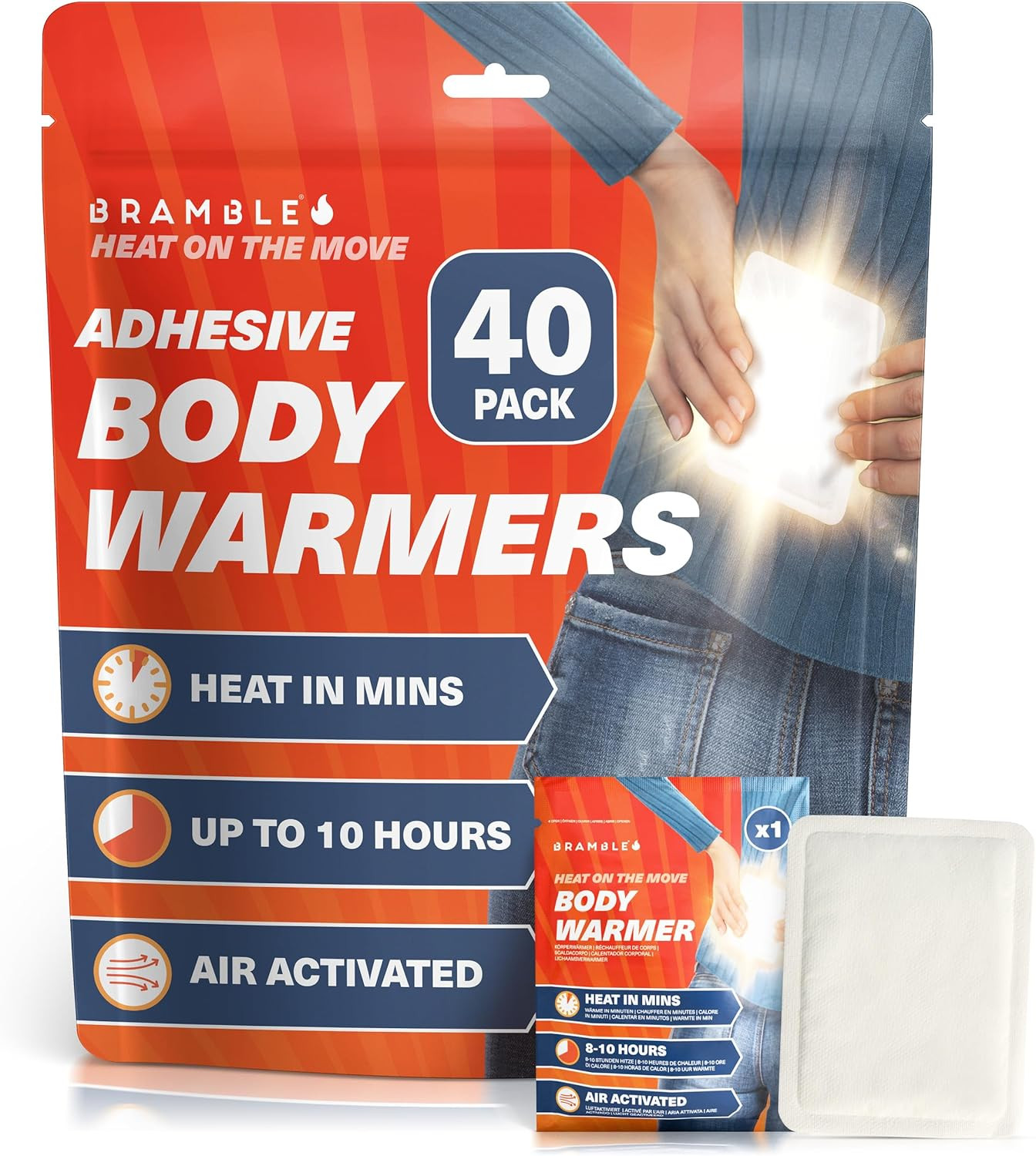 40 Pack Body Warmers Stick on Heat Pads  Back Pain Relief - Instant Heat Patches