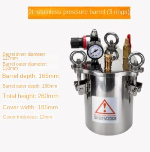 304 Stainless Steel Dispenser Pressure Tank Pressure Barrel Dispensing Valve 2L