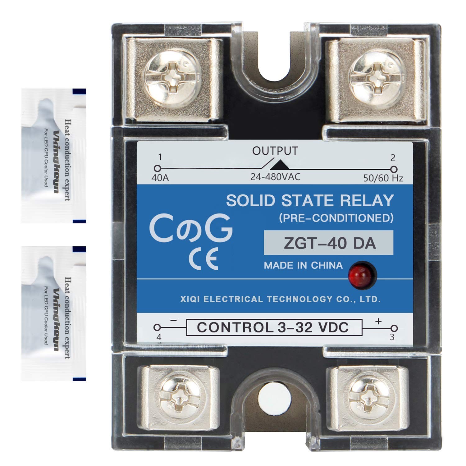 Solid State Relay SSR-40DA DC to AC 40A Din Rail Mount Switch No Spark