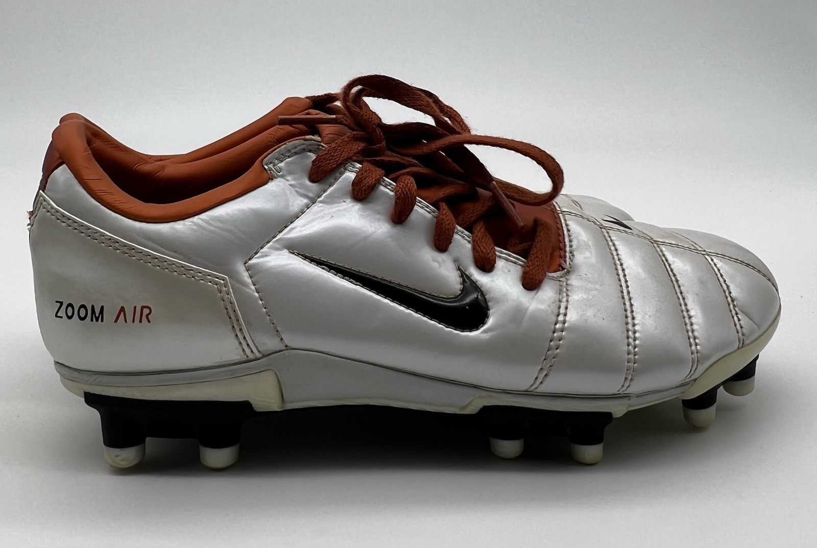 Nike Air Zoom 90 III FG Soccer Cleats Colors Metallic White Black Orange US 7.5