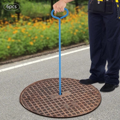 6x 30Inch Manhole Hook Tool - Versatile Lifter and Puller for Manhole Covers