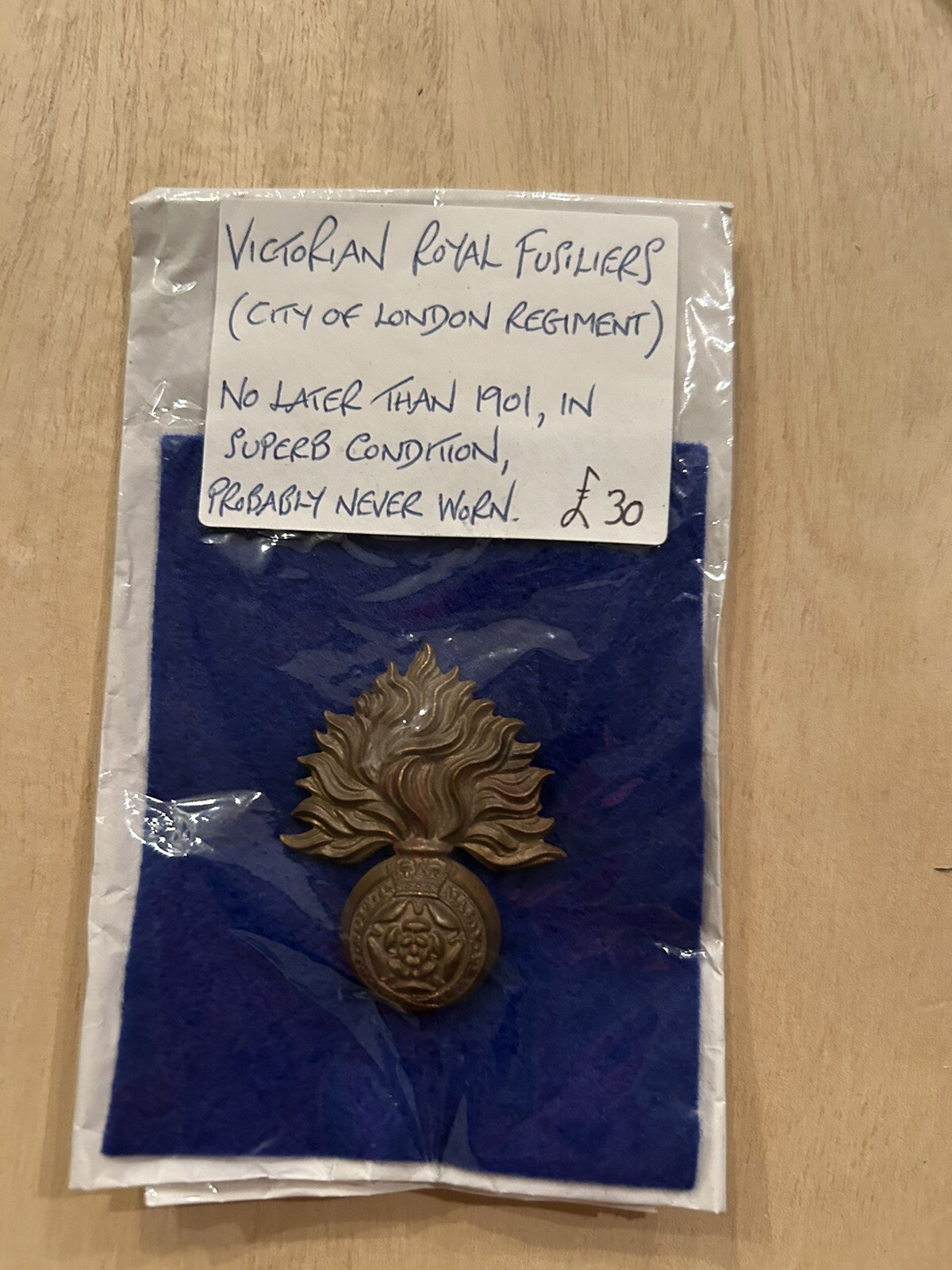 Original Victorian Royal Fusiliers Cap Badge - City of London Regiment