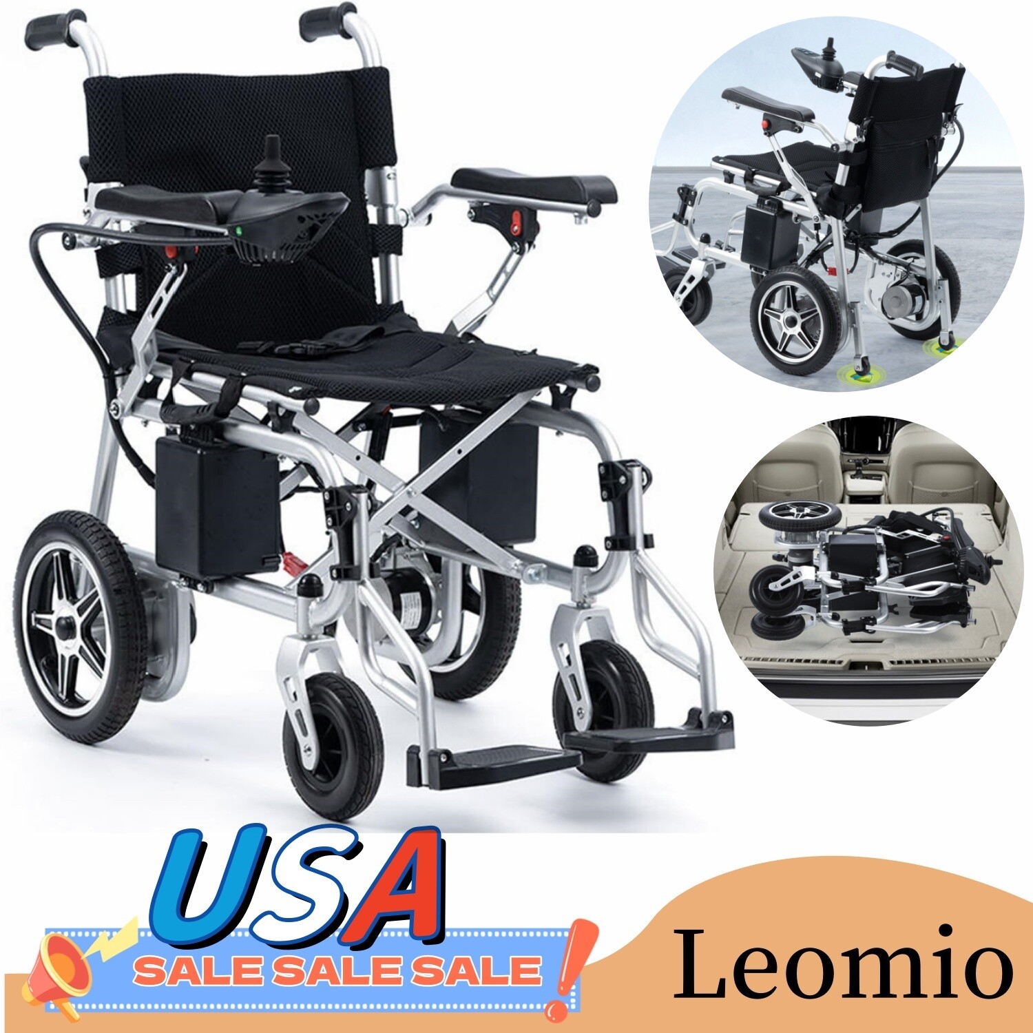 360W Electric Wheelchair Folding All Terrain Heavy Duty Portable Wheelchair US