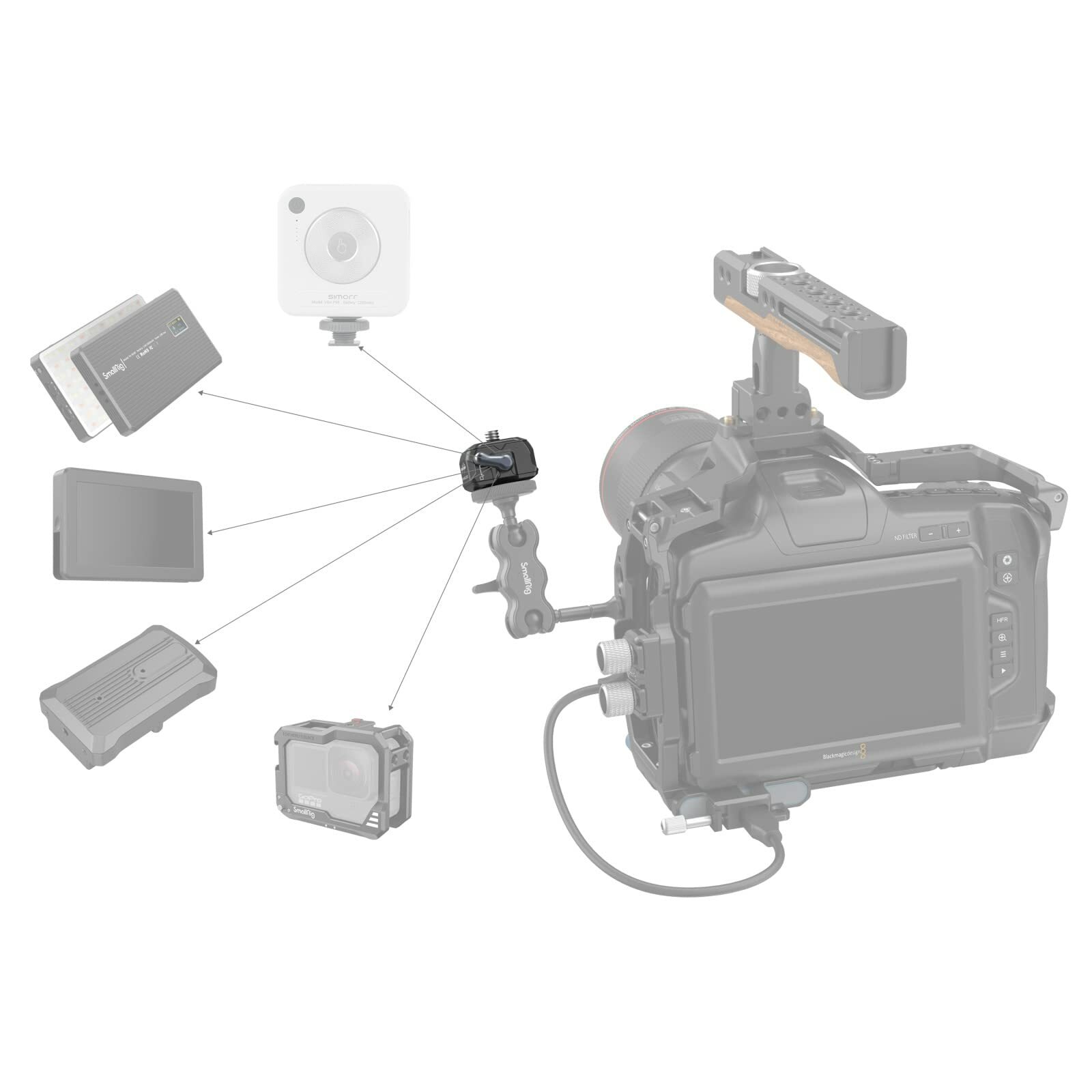 SmallRig Drop-in HawkLock Universal mini Quick Release Clamp and Plate-3513B