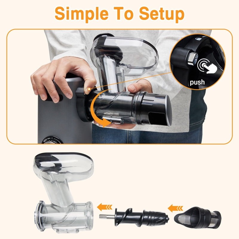 Cold Press Juicer, Slow Masticating Juicer Machines with Extra Wide Feed Chute