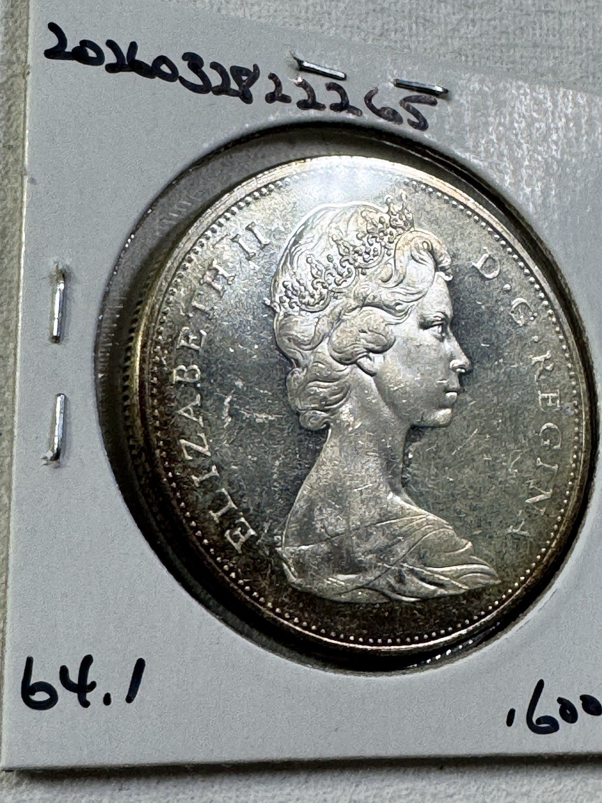 1965 Canada $1 Silver Coin Blunt 5 Small Beads