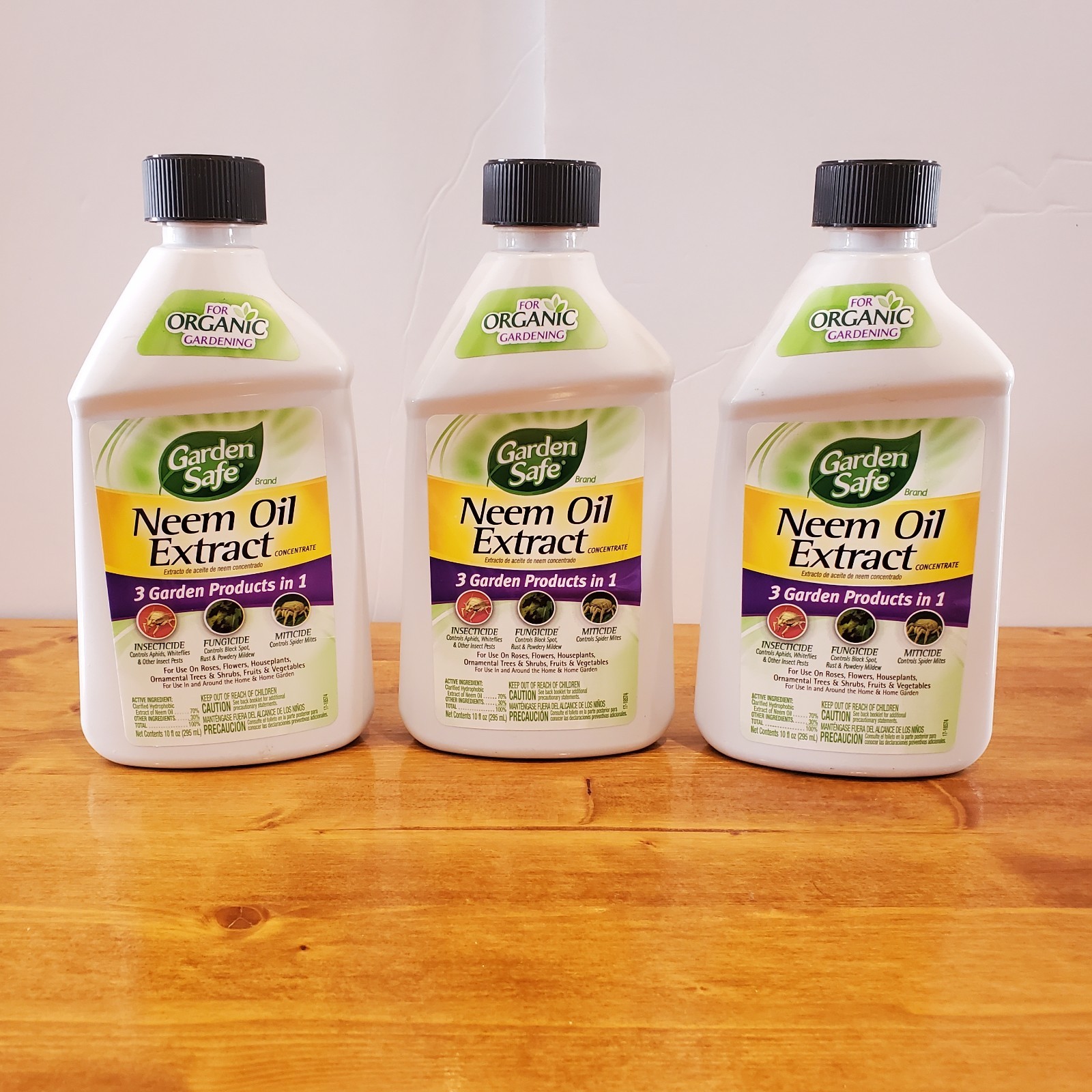 Organic Garden 10 Oz. Safe Neem Oil Extract Concentrate Insecticide - Lot of 3