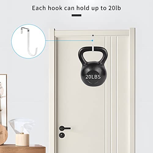Over The Door Hooks Hangers Hooks with Rubber Prevent Short A White 4 Pack