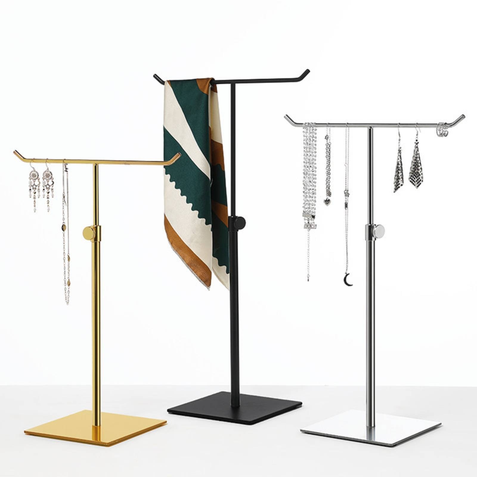 T-Configuration Display Stand Square Base Countertop Handbag Holder Stable