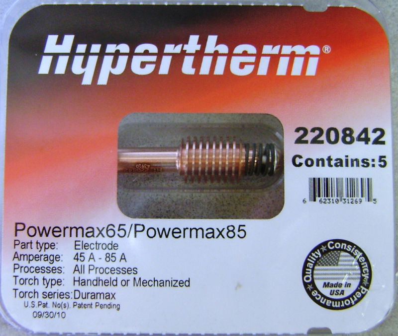 Hypertherm Genuine Powermax 105 Electrodes 220842 - 5 Pack