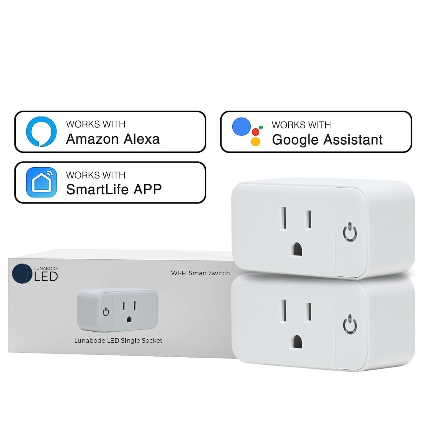 Wi-Fi Smart Plugs - 2 Pack with Auto Timer & Group Control Functionality