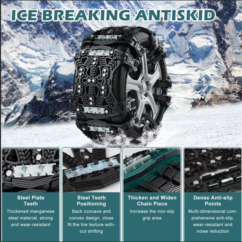 Tire Chains Snow Chain for Car/SUV/Pickup Trucks Adjustable Universal Emergency