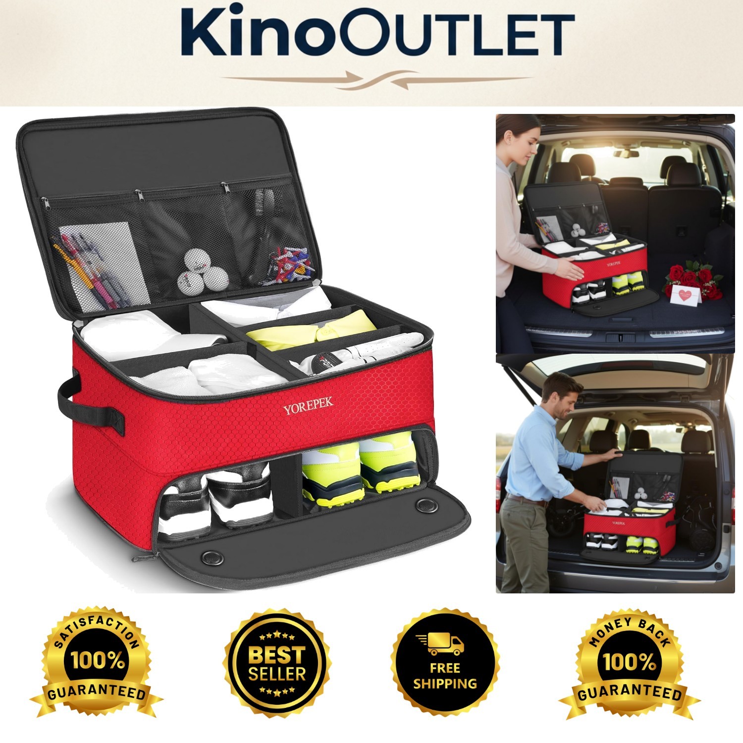 Adjustable Golf Trunk Organizer - Ideal Gifts for Golfers, Space-saving Design