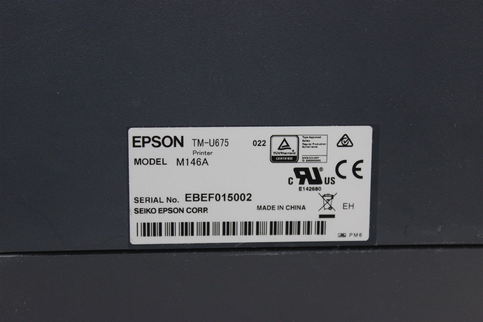 Epson TM-U675 Thermal Receipt Printer M146A