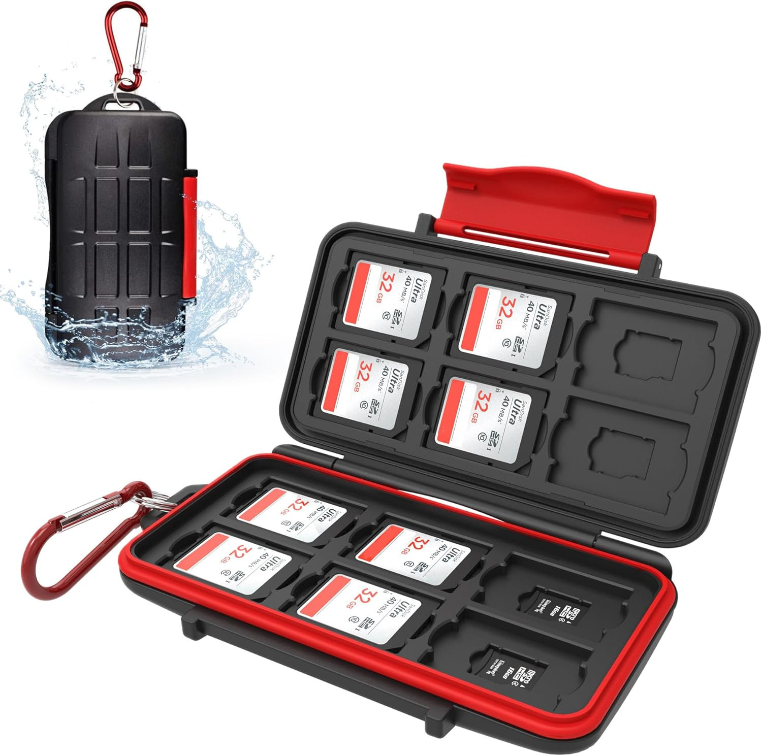 Professional IPX5 Water-Resistant Anti-Shock Holder Storage SD SDHC SDXC TF MSD