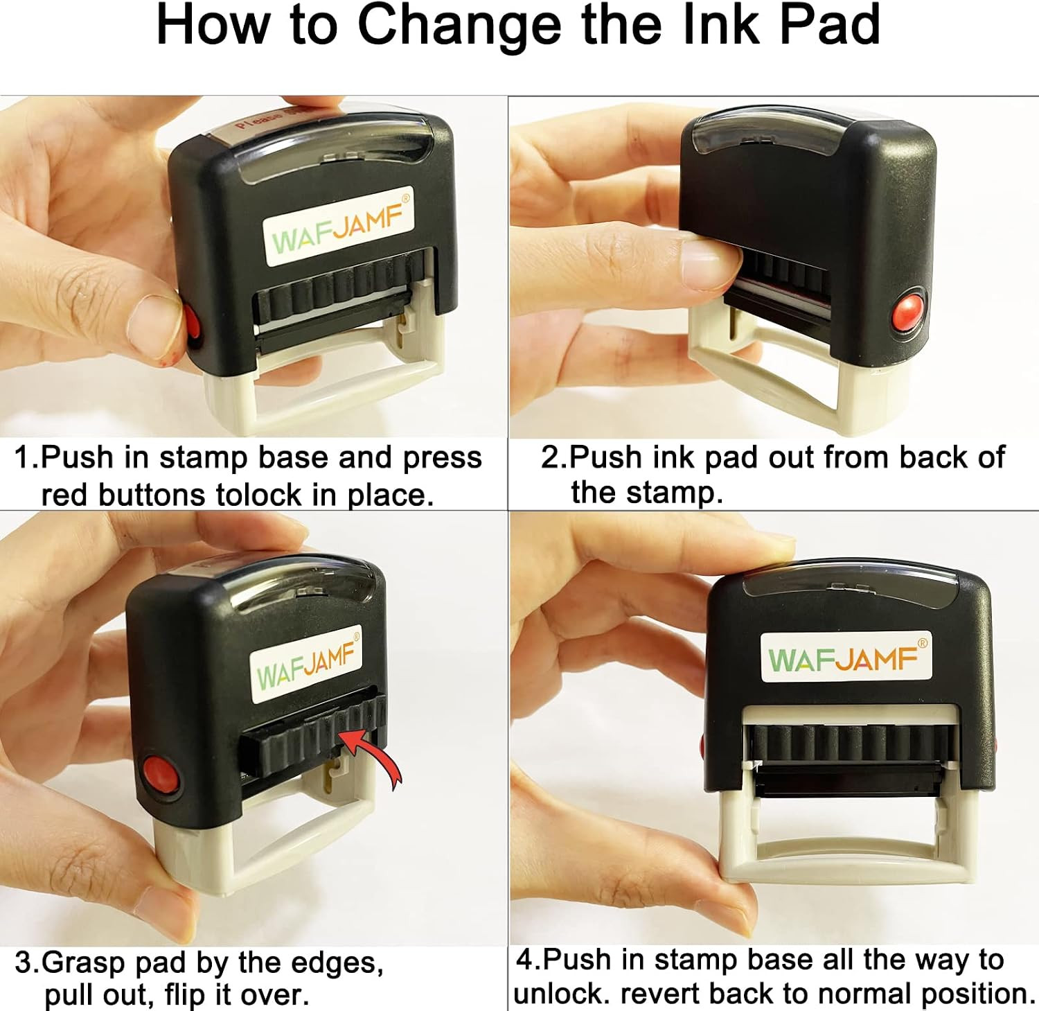 Scanned Message Stamp Self Inking Rubber Office Red Medium | Refillable Busines