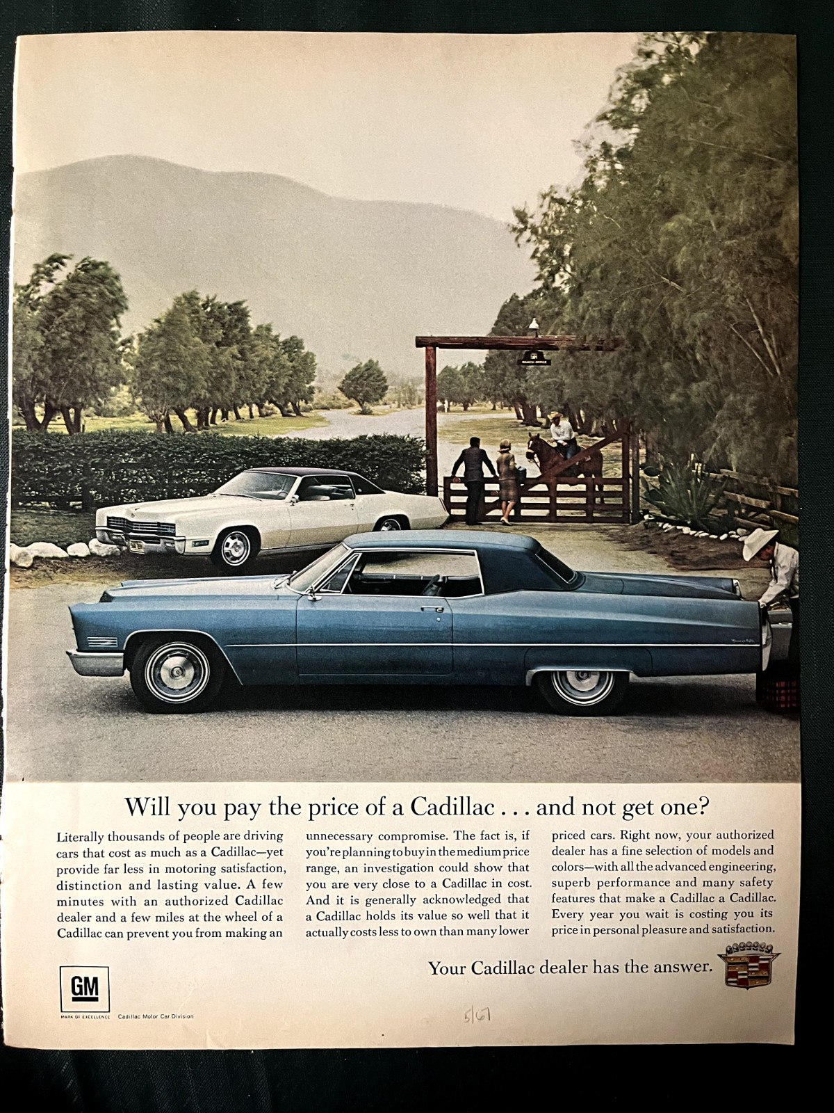 Original 1967 Cadillac AD: Will you pay the price of a Cadillac and not get one?