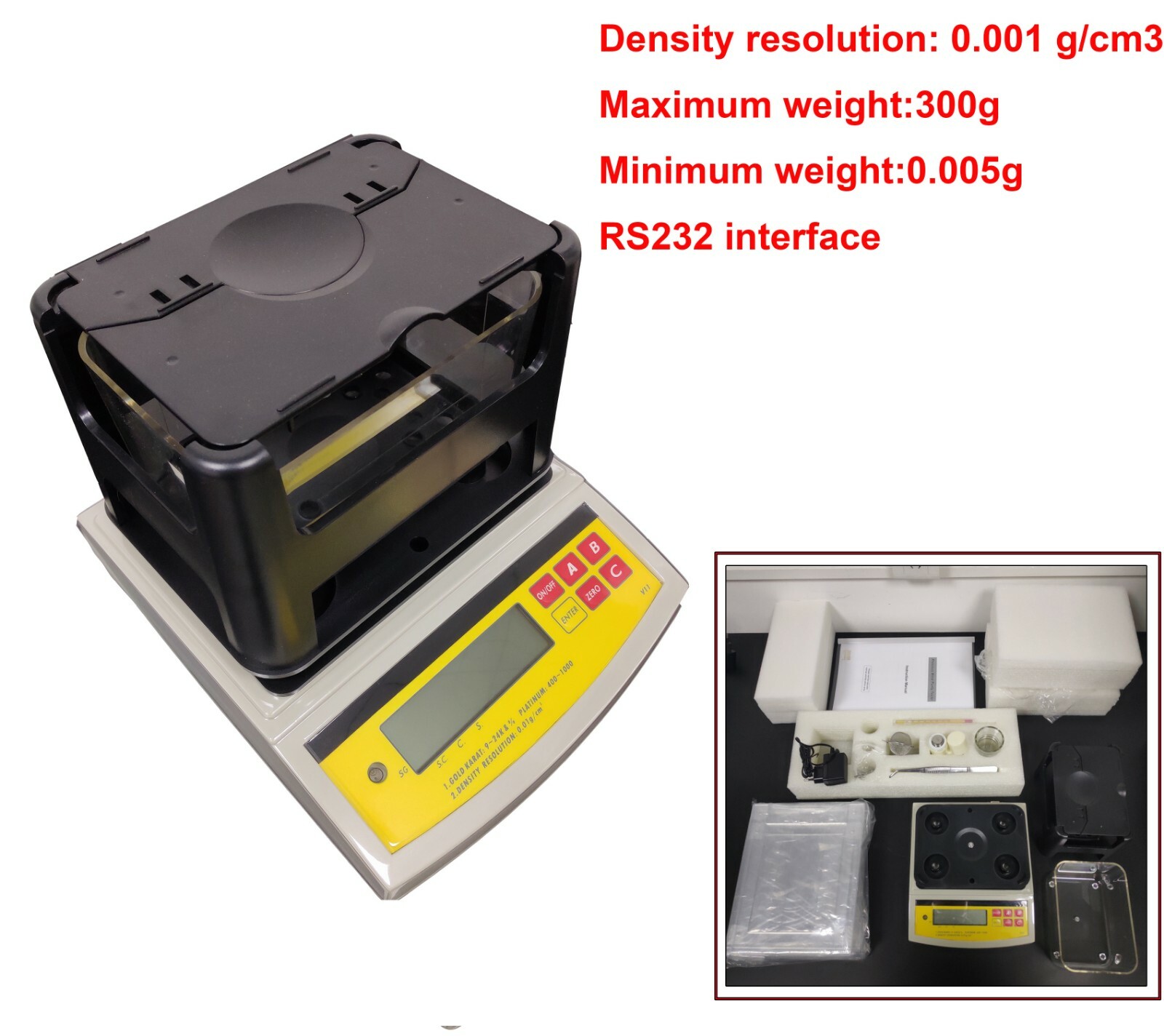 Electronic Density Meter Gold Purity Tester Densitometer For Gold K Platinum