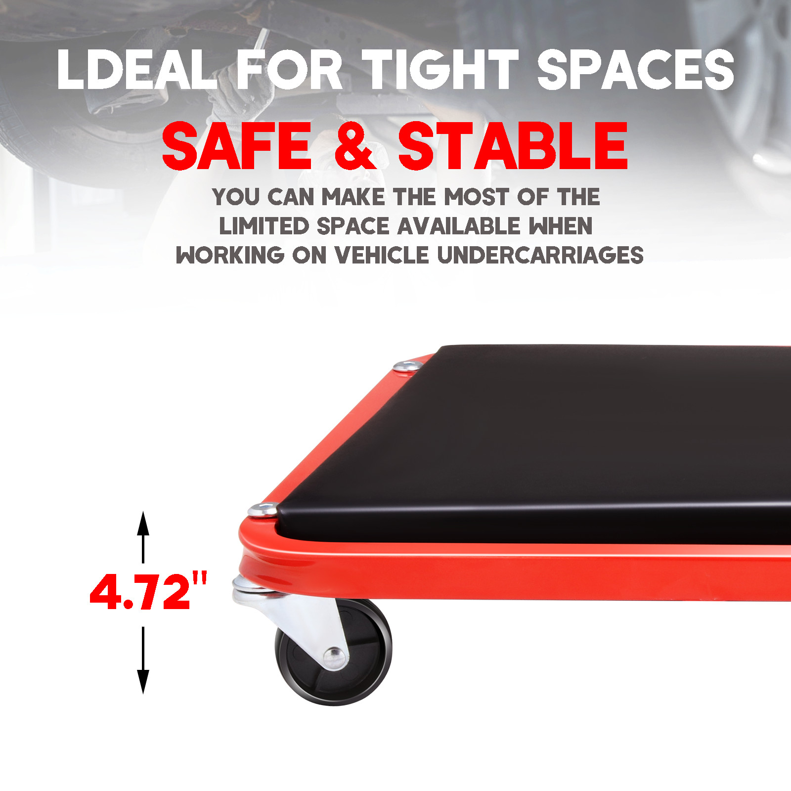 40"36" 2 in 1 Z-Creeper Seat Automotive Mechanic Rolling Creeper for Garage Shop