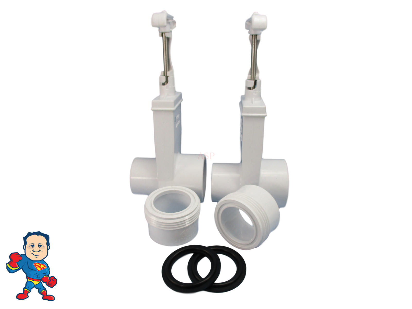 Set of (2) Hot Tub Spa Gate Slice Valve 1 1/2" Heater Union How To Video
