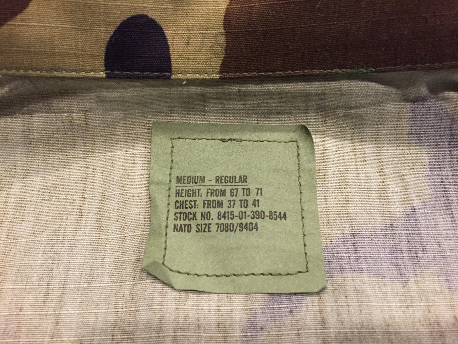 Men's US Army Woodland Camo Coat Jacket Medium