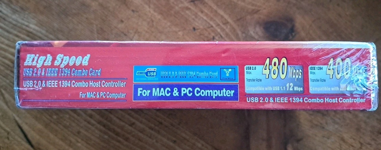 NOS USB 2.0 & IEEE Combo Card PC Adapter Mac & PC Sealed