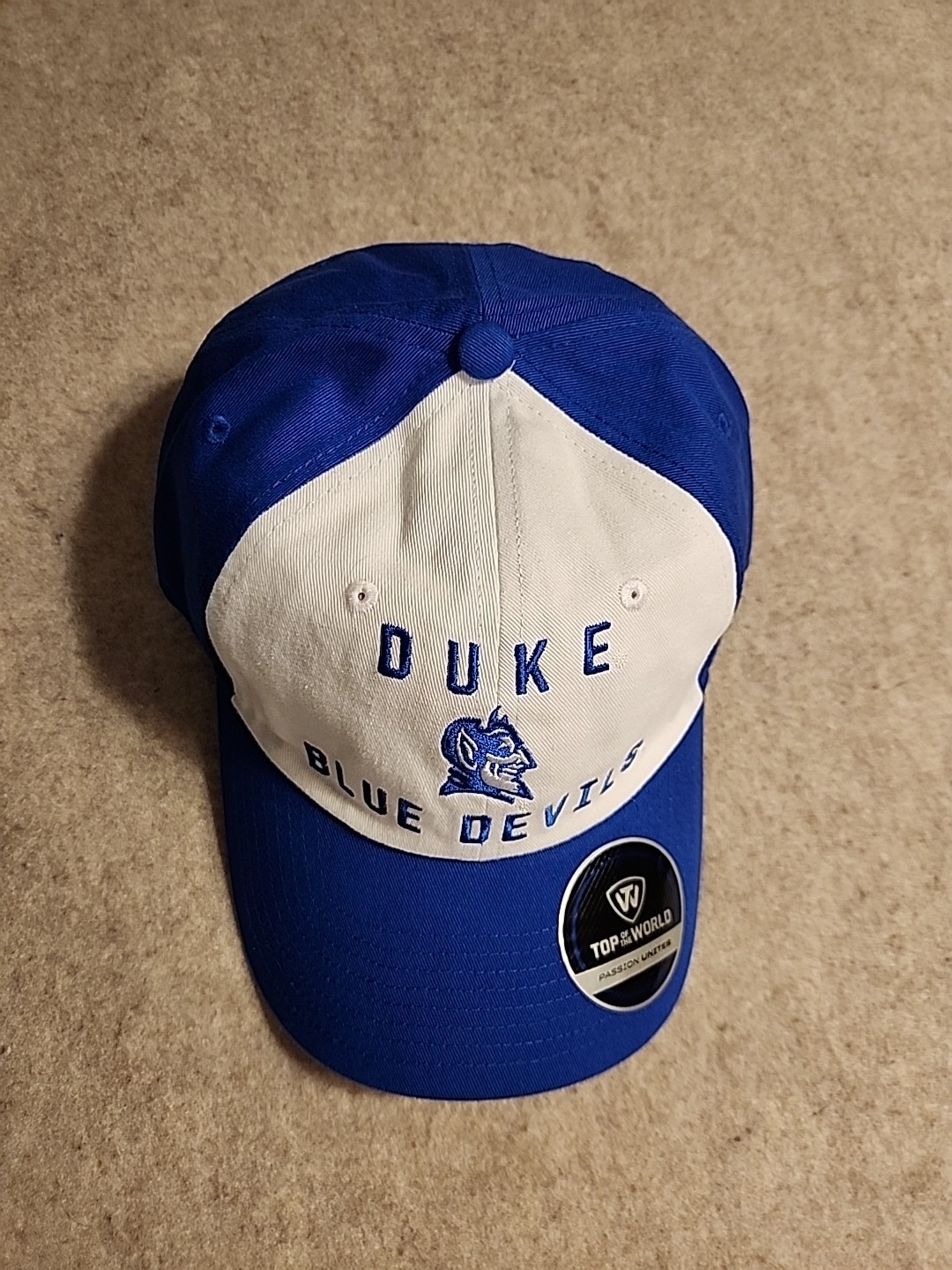 NWT Duke Blue Devils Top Of The World Strapback Heritage Weston adjust hat/cap