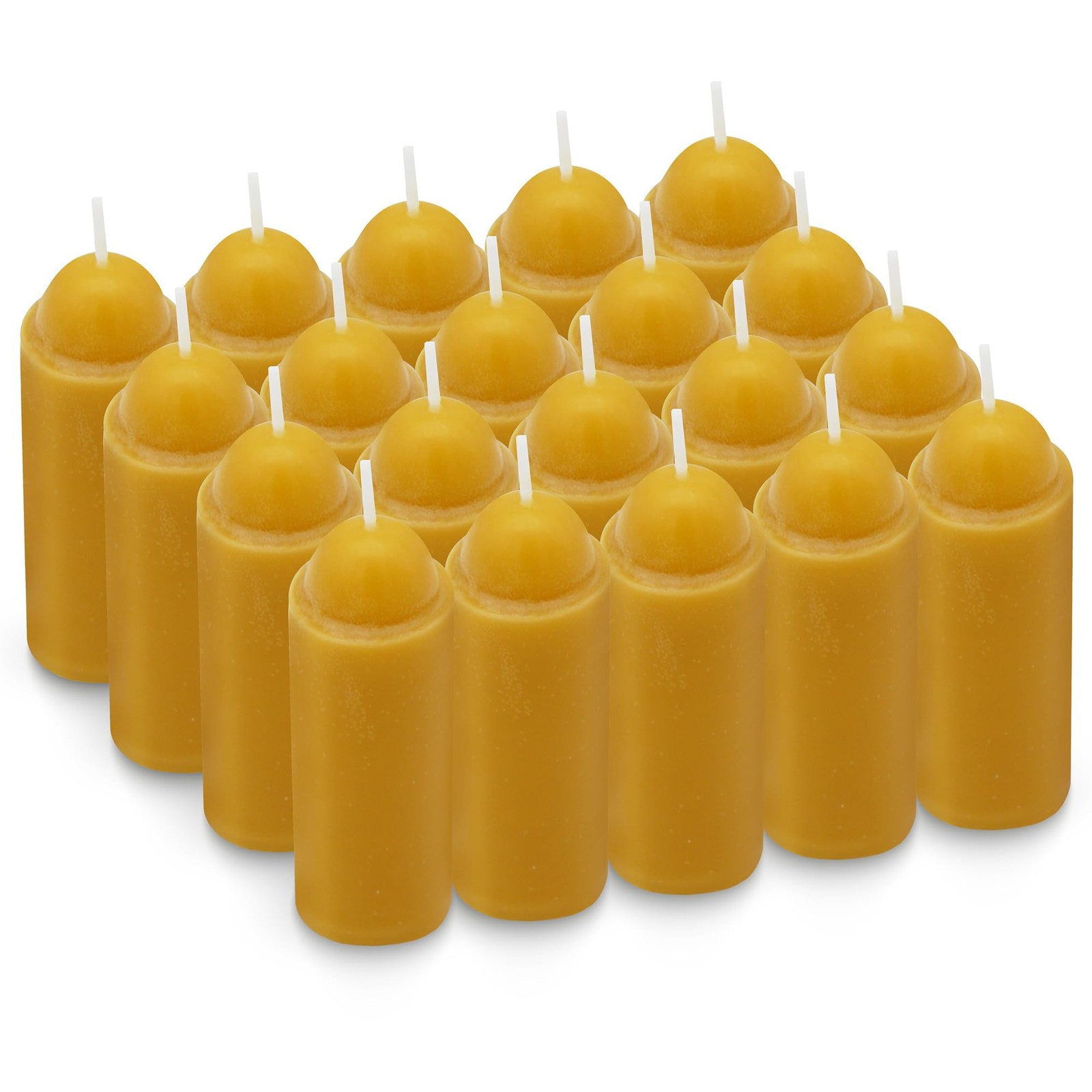 15-Hour Natural Beeswax Candles Compatible with Candle 20-PACK, Yellow