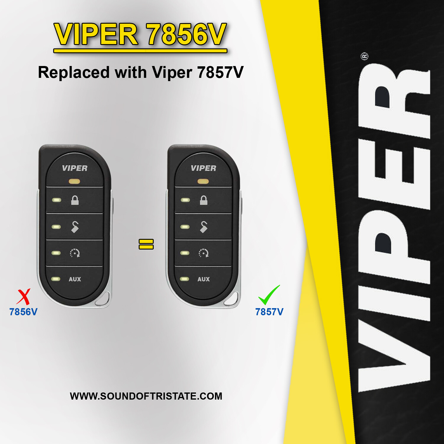 Viper 7856V 2 Way LED Remote Transmitter for Select Viper Alarms & Remote Starts