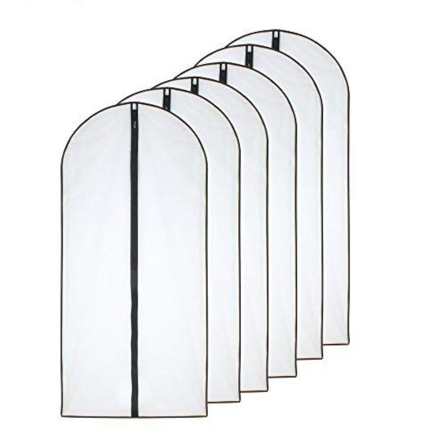 HomeClean Garment Bag (Set of 6) 24'' x 40''/6 Pack, Black-Translucent
