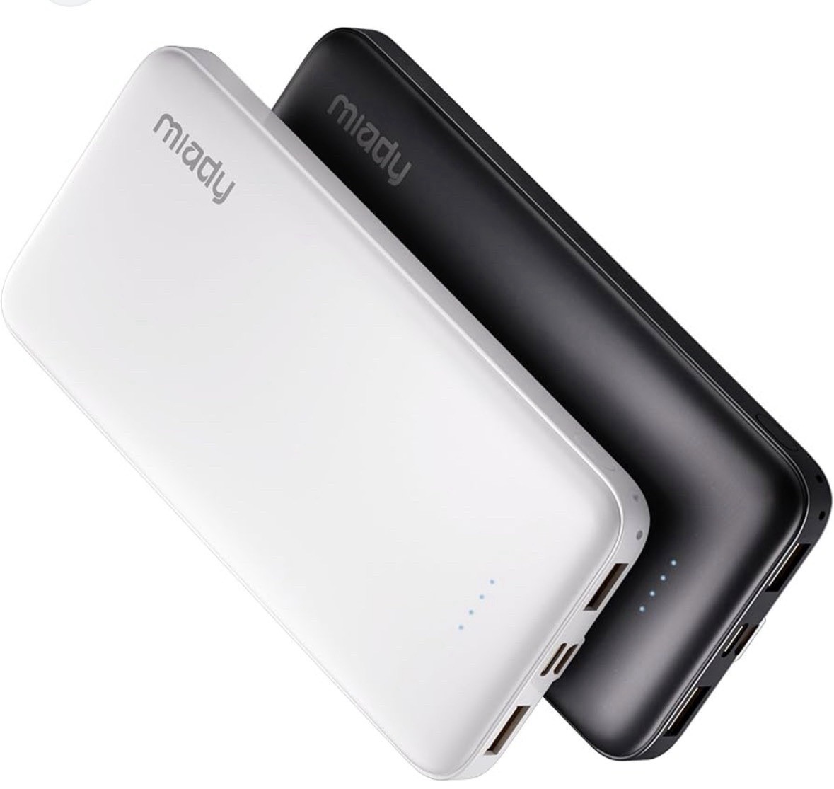Miady 10000Mah Dual USB A 1 C Portable Charger, Fast Charging Power Bank -2 Pack
