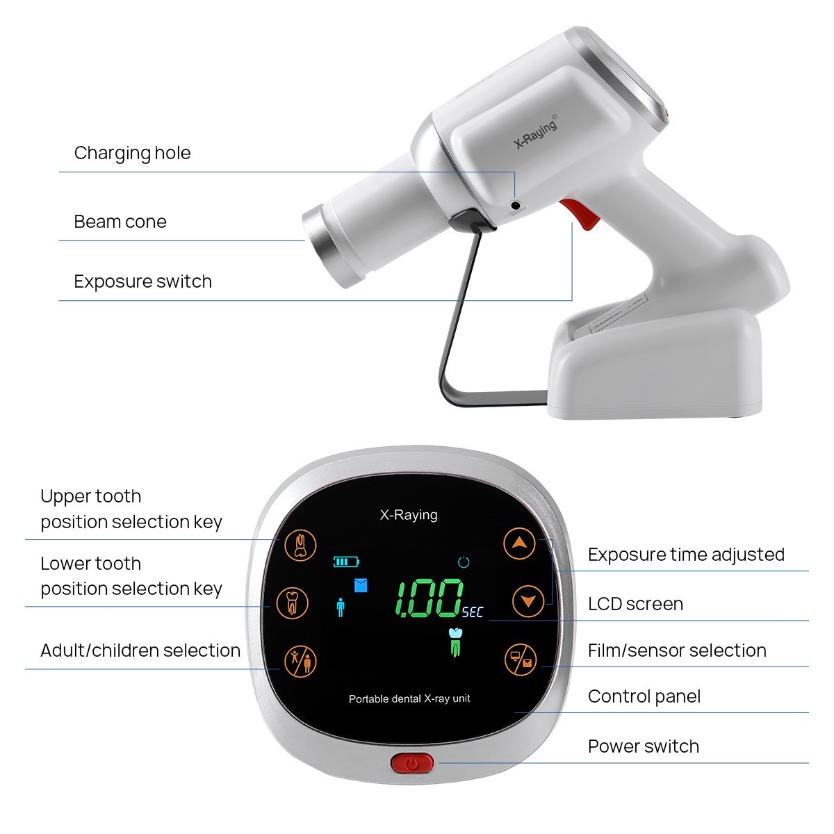 Portable Dental Digital X Ray Machine Unit High Frequency without Scatter Shield