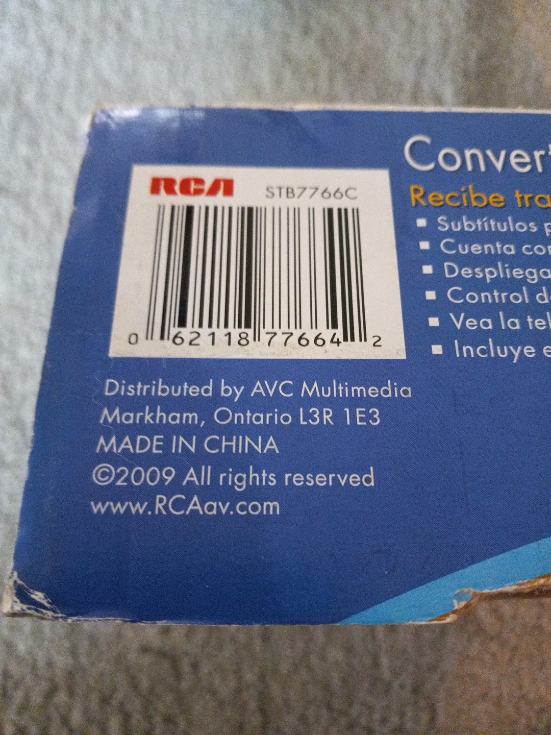 RCA Digital To Analog Converter Box STB7766C