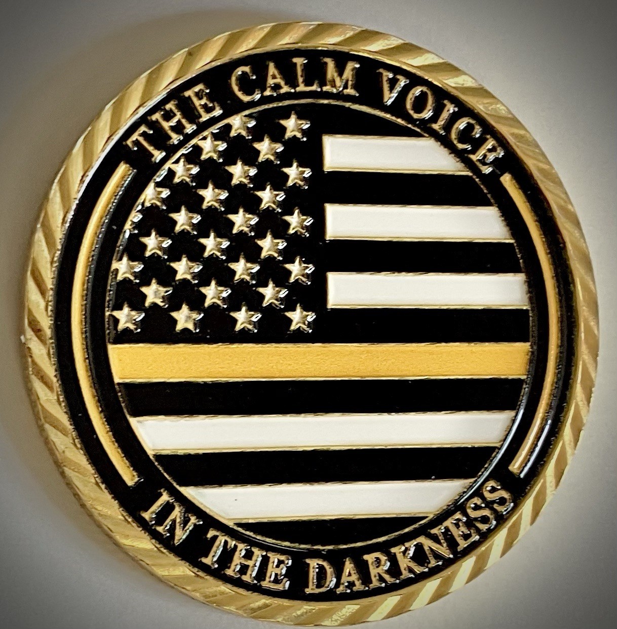 Thin Yellow Line Challenge Coin-Gold Colored-911-New