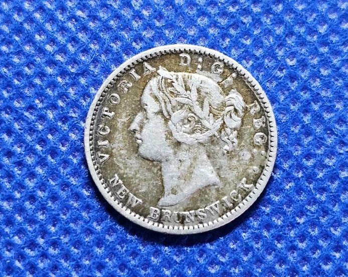 1864 New Brunswick 10 Cents Canada Victoria Silver Coin