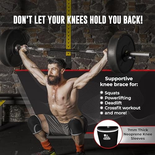 7mm Neoprene Knee Sleeves (1 Pair) Support & Compression for X-Small Black