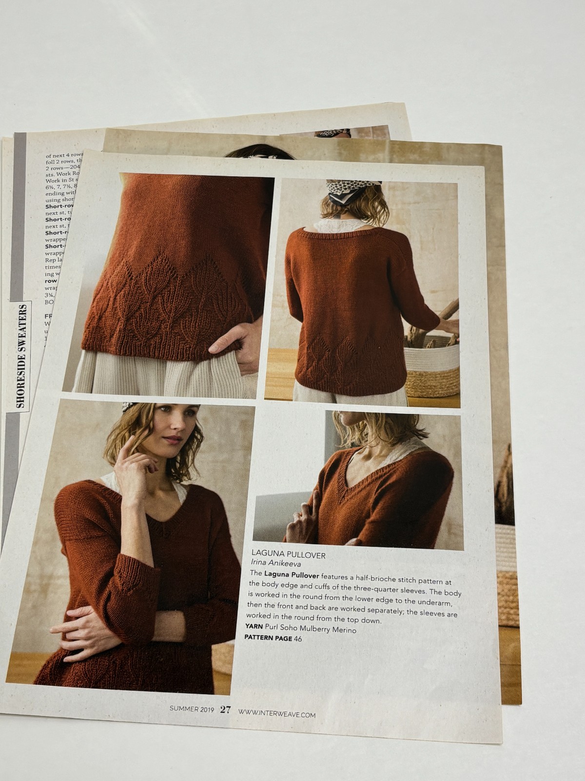 Laguna Pullover Women's Size Knitting Pattern Magazine Pages