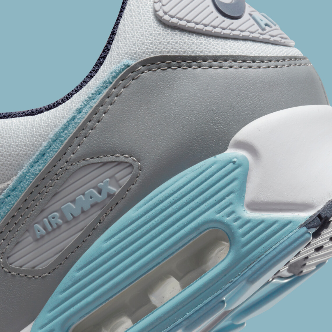 Nike Air Max 90 Pure Platinum Worn Blue White DM0029-003 sz 8 Men's
