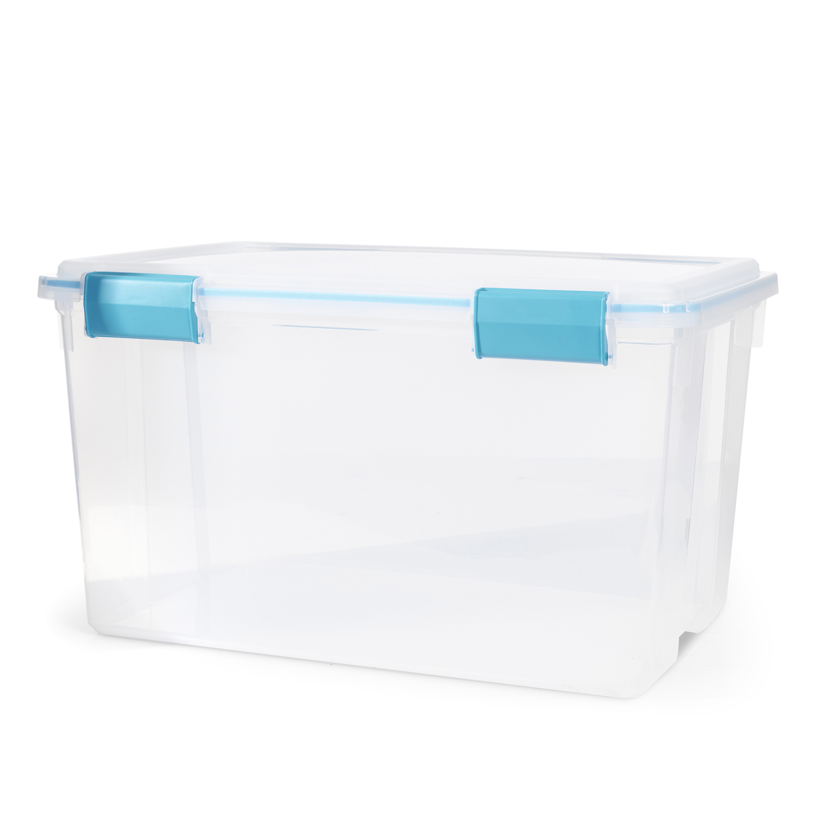 Sterilite 54-Qt Clear Plastic Stackable Storage Bin w/ Gasket Latch Lid, 12 Pack