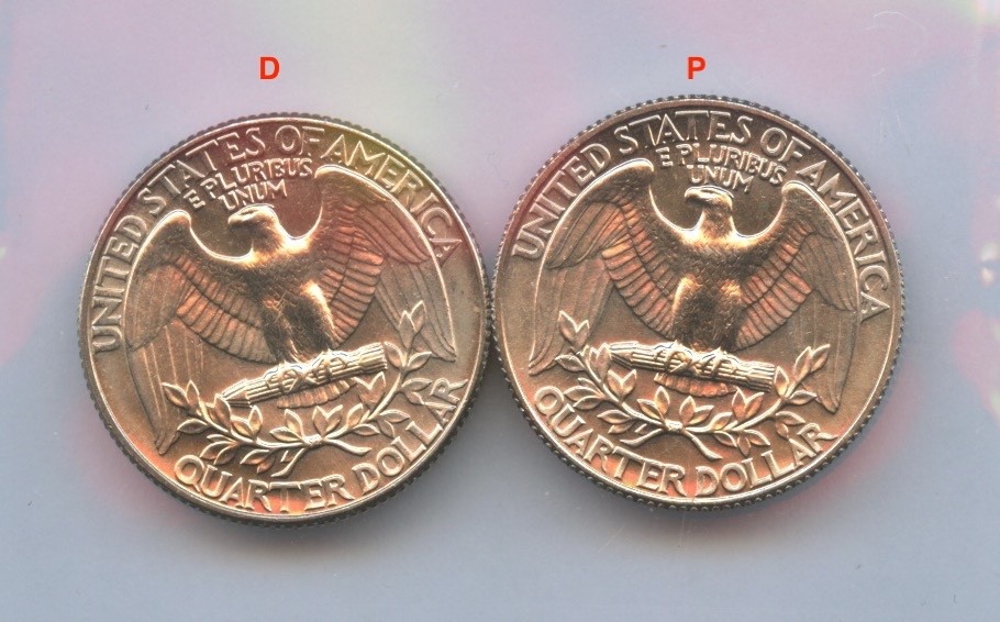 1987-P & D Washington Quarters BU from Mint Set