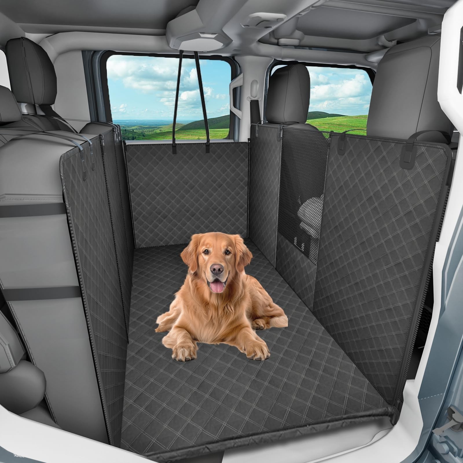 Dog Floor Hammock for Full Size Crew Cab Trucks with Fold Up Seats,Truck Back...