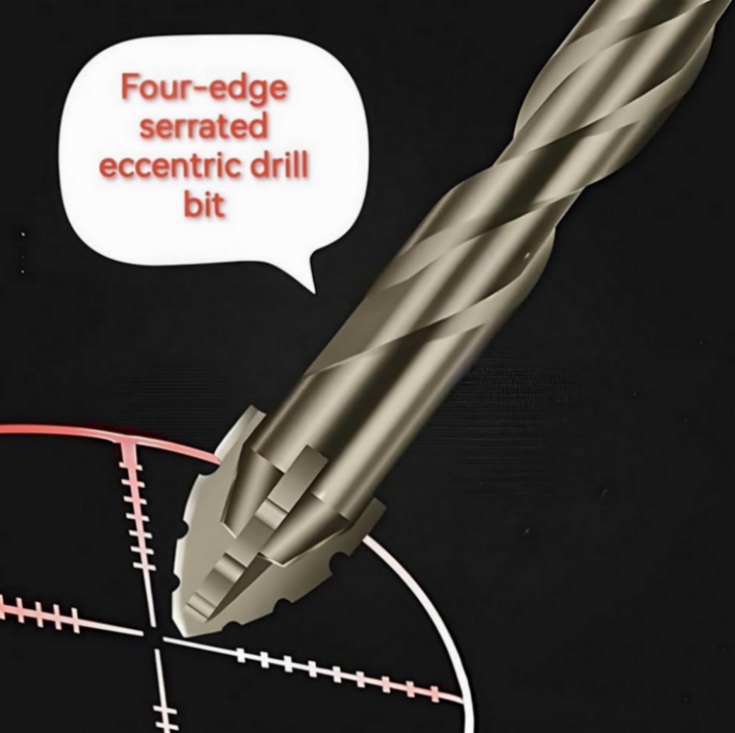 4 Pack Four-Flute Sawtooth Eccentric Drill Bit High Hardness Eccentric Drill Bit